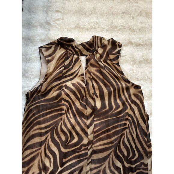 London Times Zebra Print Shimmer Dress Size 16 – Bold Statement Midi Night-Out C - Picture 6 of 10